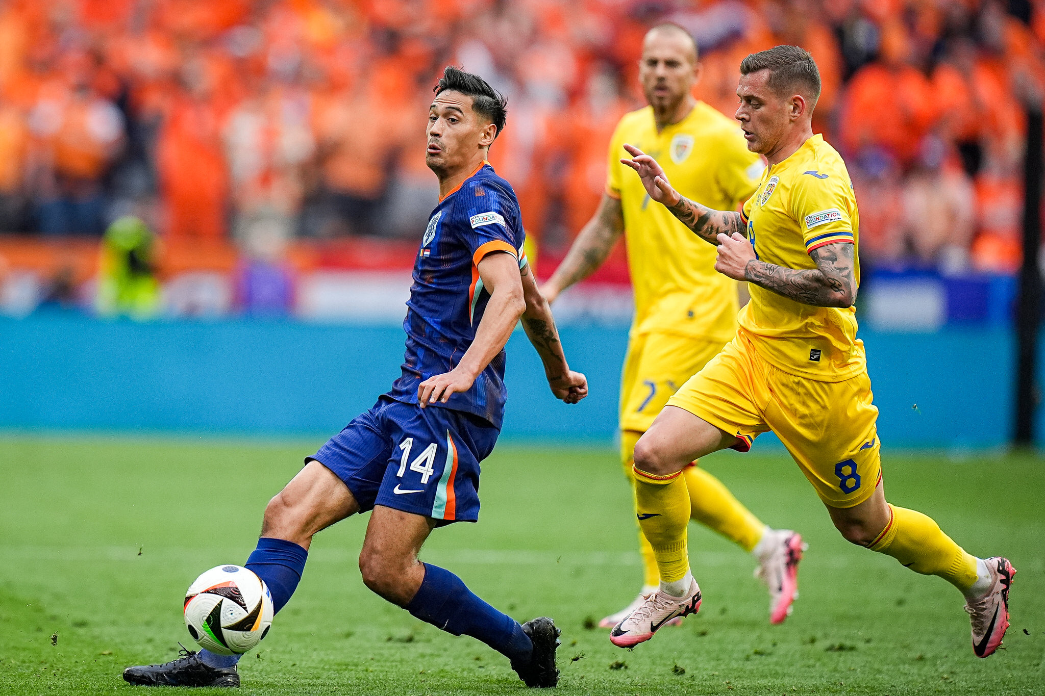 Faza de joc Romania - Tarile de Jos 0-3, optimile EURO 2024 // © Marius Tudor