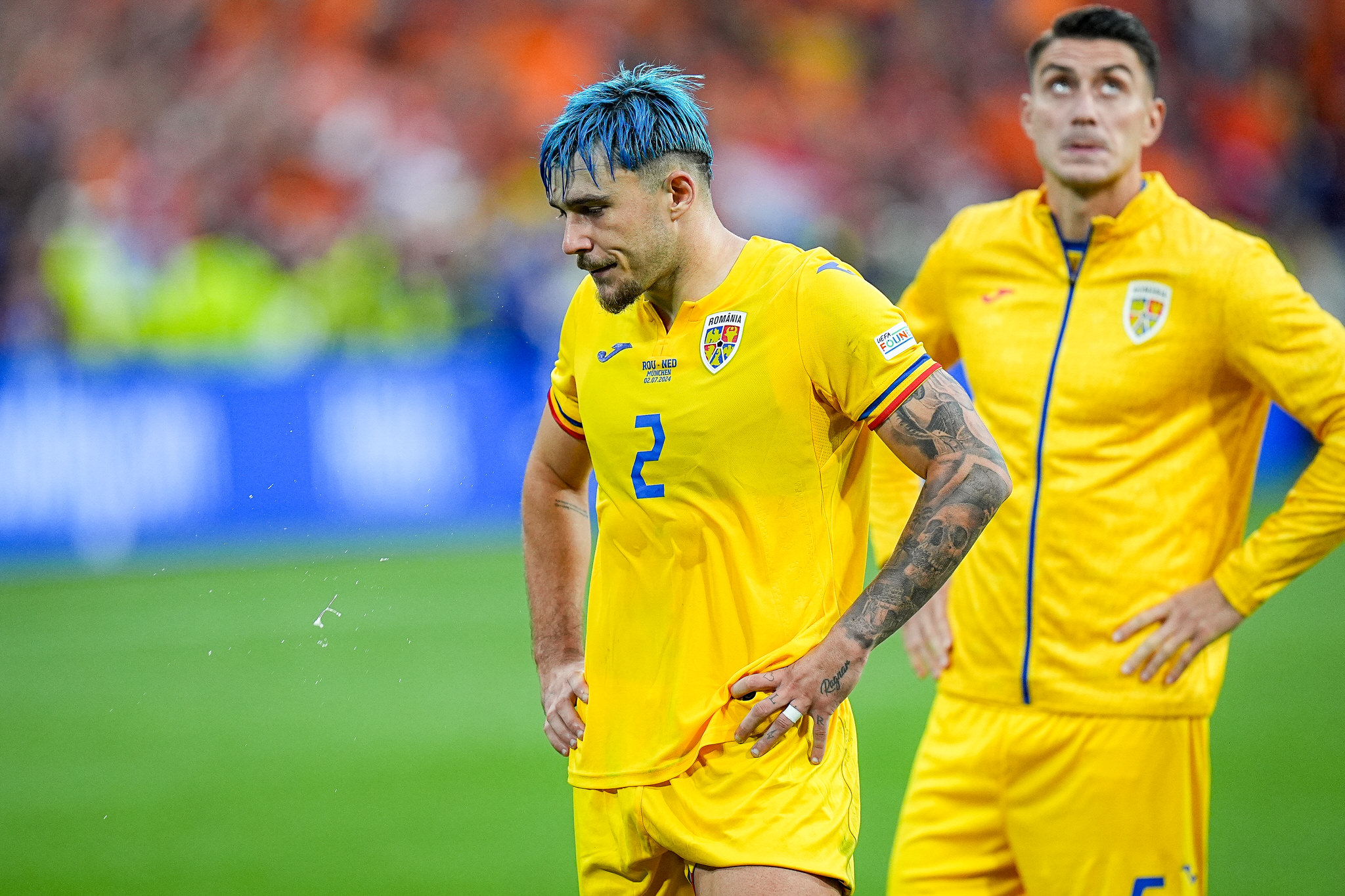 Andrei Ratiu la finalul meciului Romania - Tarile de Jos 0-3, optimile EURO 2024 // © Marius Tudor